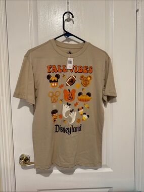 Disney Beige 'Fall Vibes' Graphic Tee with Orange Accents